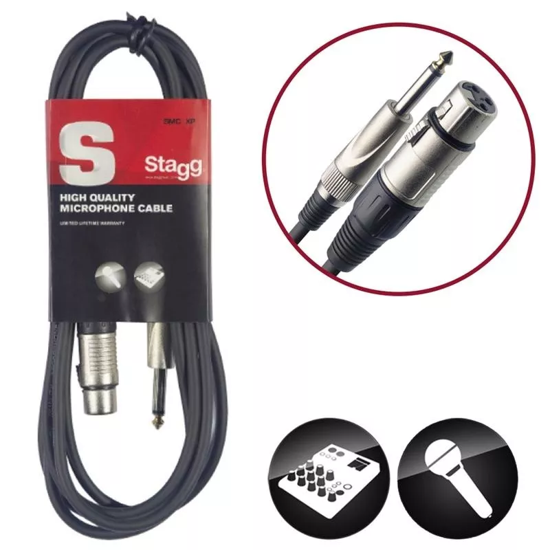 stagg-xlr-to-jack-microphone-cable Stagg XLR to Jack Microphone Cable