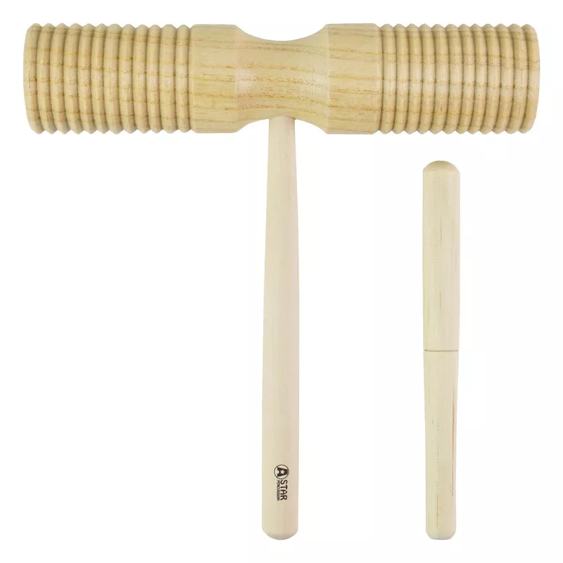 star-two-tone-wood-block-guiro-with-beater A-Star Two-Tone Wood Block Guiro with Beater
