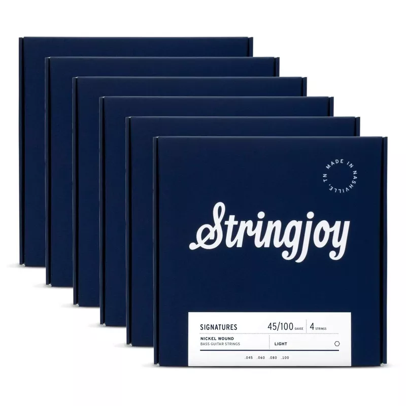 stringjoy-4-string-electric-bass-light-gauge-long-scale-45-100-6-pack-bundle Stringjoy 4-String Electric Bass Light Gauge Long Scale 45-100 6 Pack Bundle