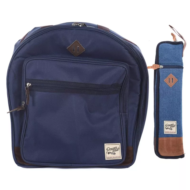 tama-powerpad-designer-6-5-14-snare-drum-bag-compact-stick-bag-navy-blue-bundle Tama Powerpad Designer 6.5×14 Snare Drum Bag and Compact Stick Bag Navy Blue Bundle