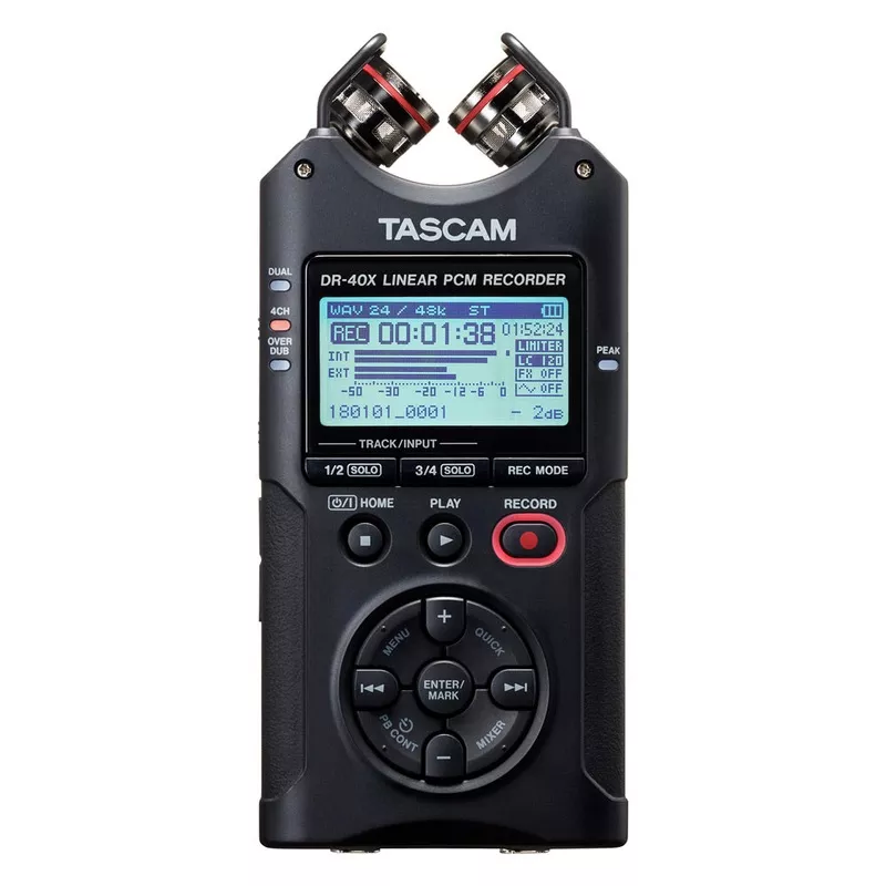 tascam-dr-40x-four-track-audio-recorder-usb-audio-interface Tascam DR-40X Four-Track Audio Recorder & USB Audio Interface