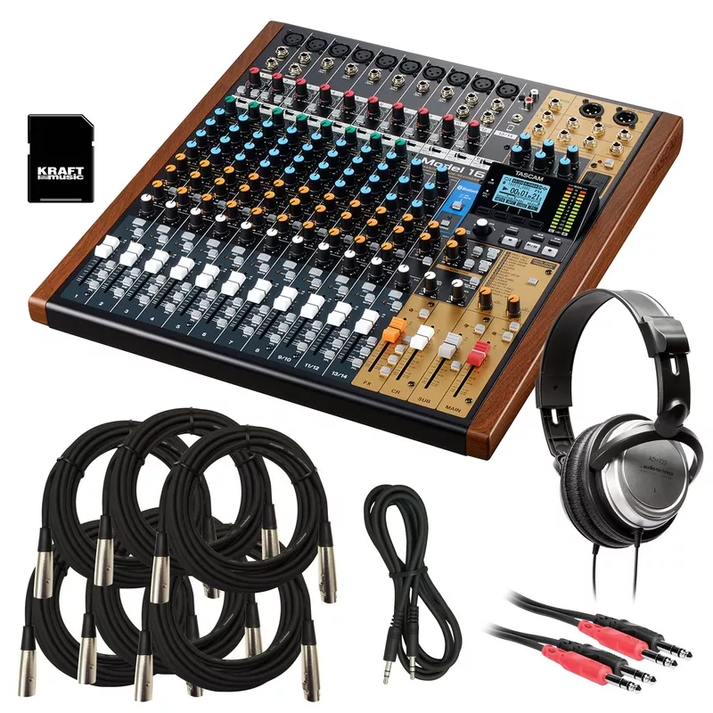 tascam-model-16-multi-track-live-recording-console-studio-kit Tascam Model 16 Multi-Track Live Recording Console STUDIO KIT