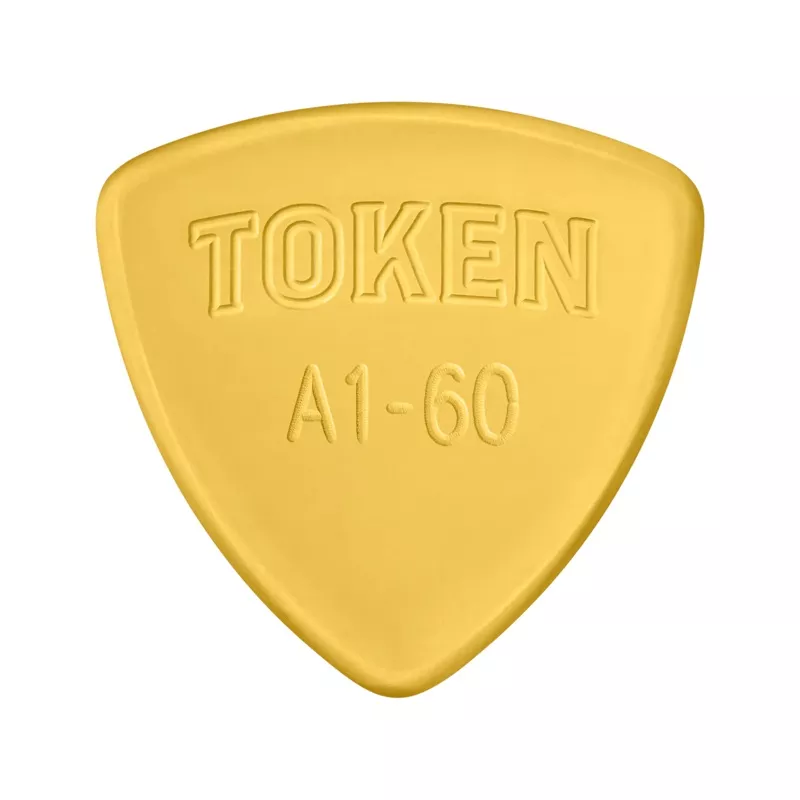 Token A1-60 Amber Large Triangle Flatpick, 1.52mm