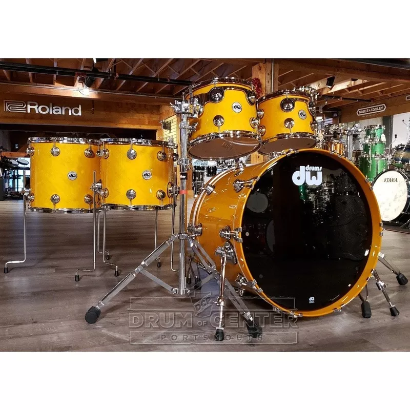 used-dw-collectors-pure-maple-ssc-5pc-drum-set-butterscotch-lacquer Used DW Collectors Pure Maple SSC 5pc Drum Set Butterscotch Lacquer