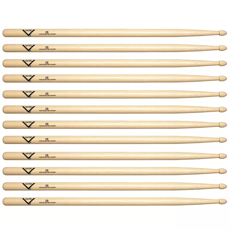 vater-hickory-5b-wood-tip-drum-sticks-6-pair-bundle Vater Hickory 5B Wood Tip Drum Sticks (6 Pair Bundle)