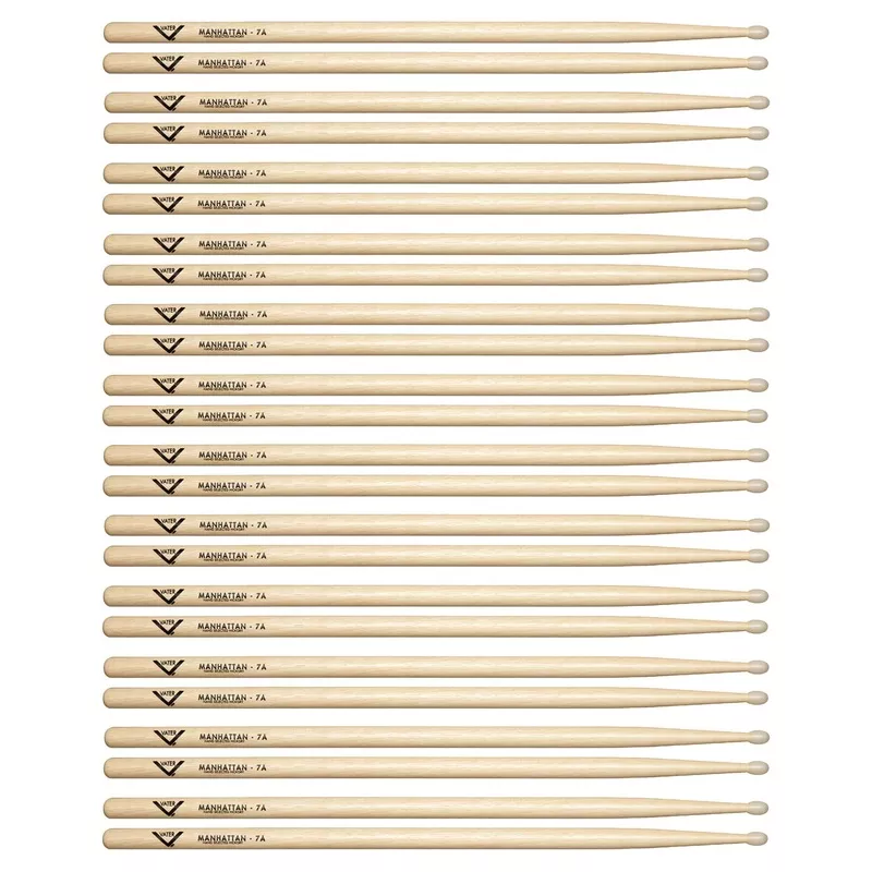 vater-hickory-manhattan-7a-nylon-tip-drum-sticks-12-pair-bundle Vater Hickory Manhattan 7A Nylon Tip Drum Sticks (12 Pair Bundle)
