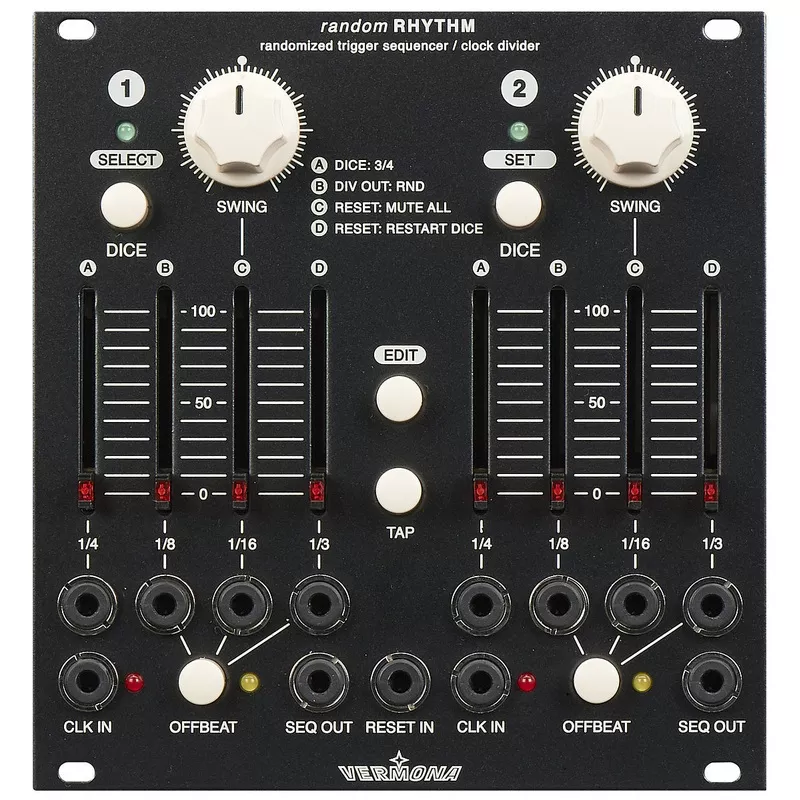 vermona-randomrhythm-trigger-sequencer-eurorack-module Vermona randomRHYTHM Trigger Sequencer Eurorack Module