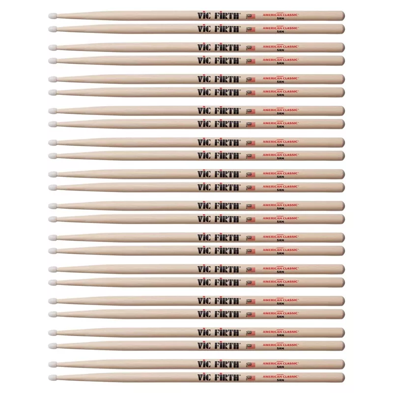 vic-firth-american-classic-5a-nylon-tip-drum-sticks-12-pair-bundle Vic Firth American Classic 5A Nylon Tip Drum Sticks (12 Pair Bundle)