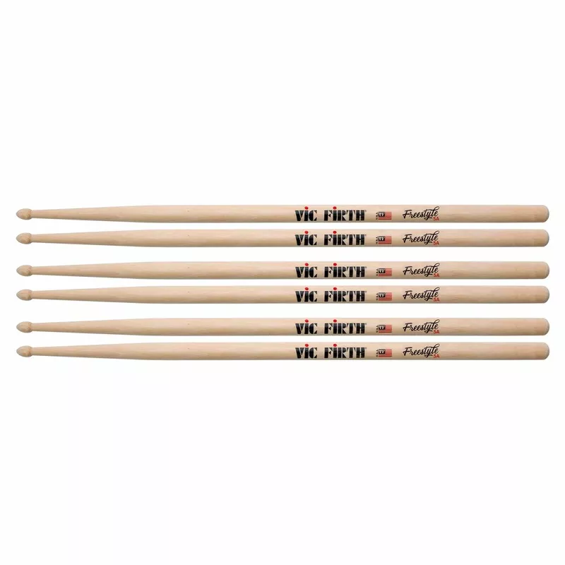 vic-firth-american-concept-freestyle-5a-wood-tip-drum-sticks-3-pair-bundle Vic Firth American Concept Freestyle 5A Wood Tip Drum Sticks (3 Pair Bundle)