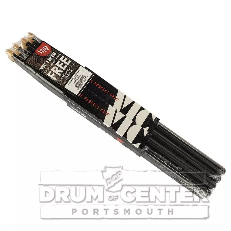 vic-firth-black-drum-stick-5b-natural-wood-tip-4-pack Vic Firth Black Drum Stick 5B Natural Wood Tip 4-Pack