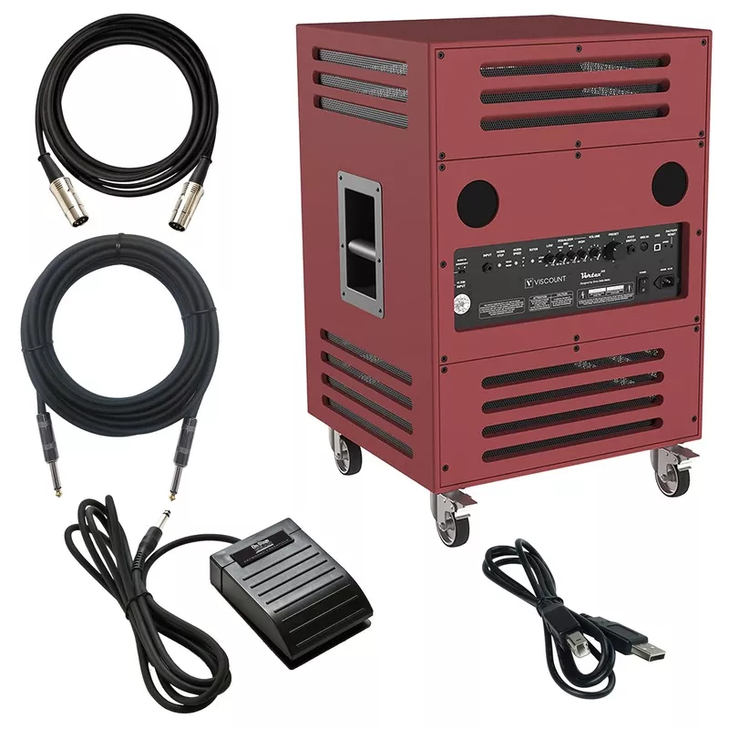 viscount-legend-vortex-315-rotary-keyboard-amplifier-red-walnut-cable-kit Viscount Legend VORTEX 315 Rotary Keyboard Amplifier –Red Walnut CABLE KIT