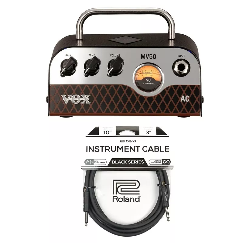 Vox MV50AC AC 50 Watt Head Cable Bundle