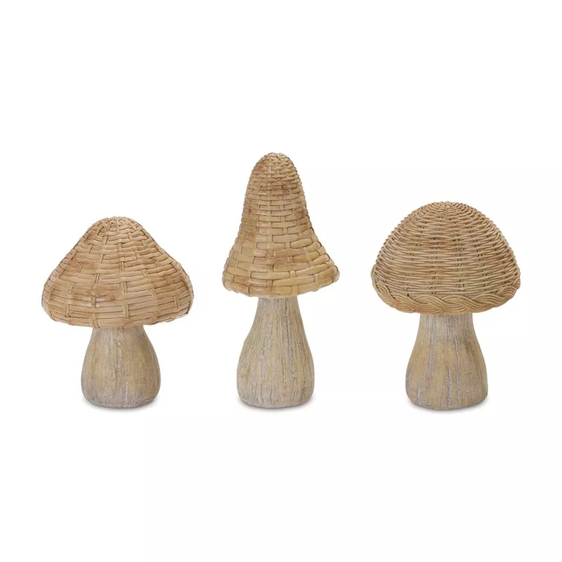 wicker-mushroom-dcor-set-3 Wicker Mushroom Dcor (Set of 3)