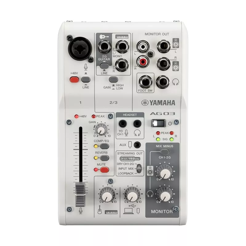yamaha-ag03mk2wt-3-channel-live-streaming-loopback-audio-usb-mixer-white Yamaha AG03MK2WT 3-Channel Live Streaming Loopback Audio USB Mixer – White