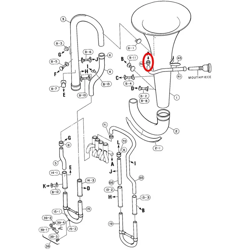 Yamaha Euphonium Mouthpipe Ferrule YEP321