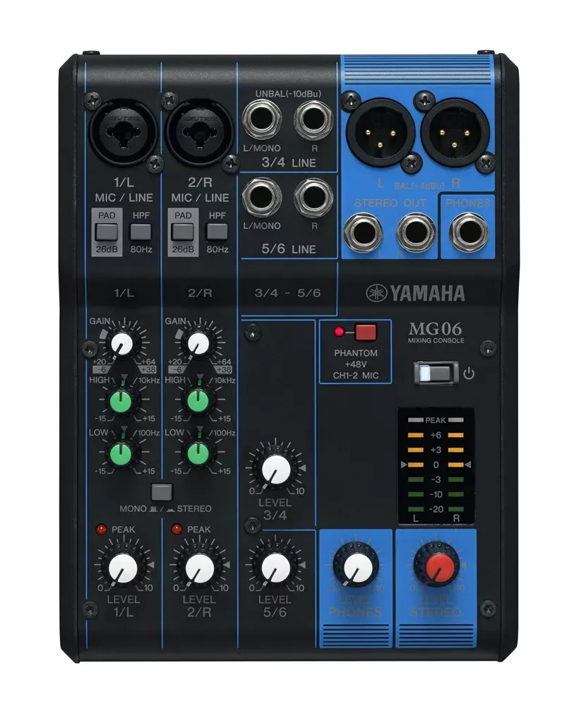 yamaha-mg06-stereo-mixer Yamaha MG06 Stereo Mixer