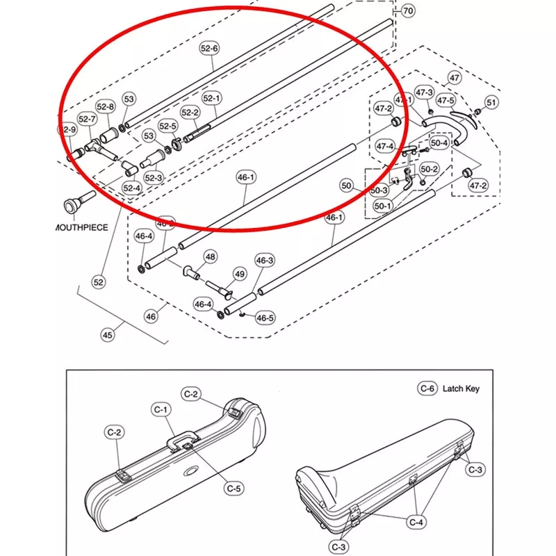 yamaha-trombone-inside-slide-assembly-nickel-lacquer-sl881u-2 Yamaha Trombone Inside Slide Assembly Nickel Lacquer SL881U(2)