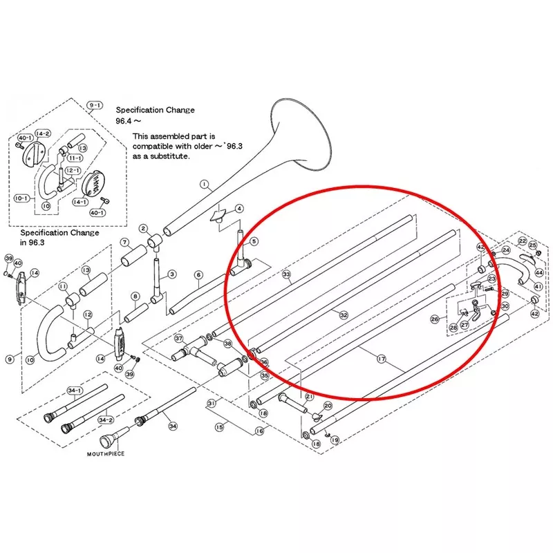 Yamaha Trombone Upper Inside Slide Tube SL8510