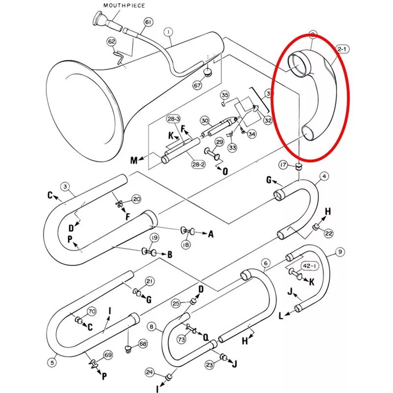 Yamaha Tuba Bow Assembly BB103(2)