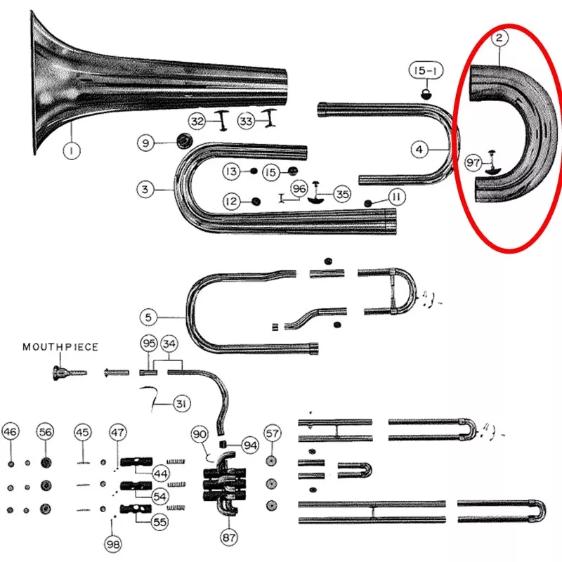 Yamaha Tuba Bow Assembly BB201(2)