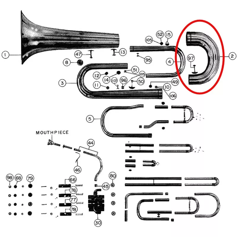 Yamaha Tuba Bow Assembly YBB321S