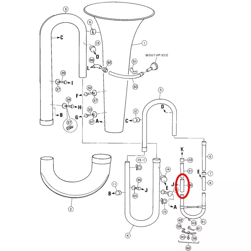 Yamaha Tuba Tuning Outside Slide 2 BB201 W3998900